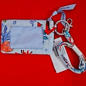 NWT Vera Bradley Zip ID & Lanyard, Anchors Aweigh Pattern